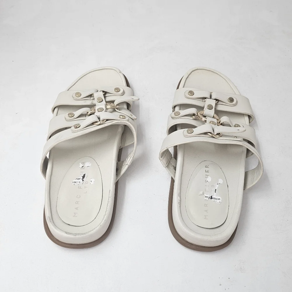 Marc Fisher LTD Verity Strappy Sandal Chic Cream Women’s Size 6 DEFECTIVE
